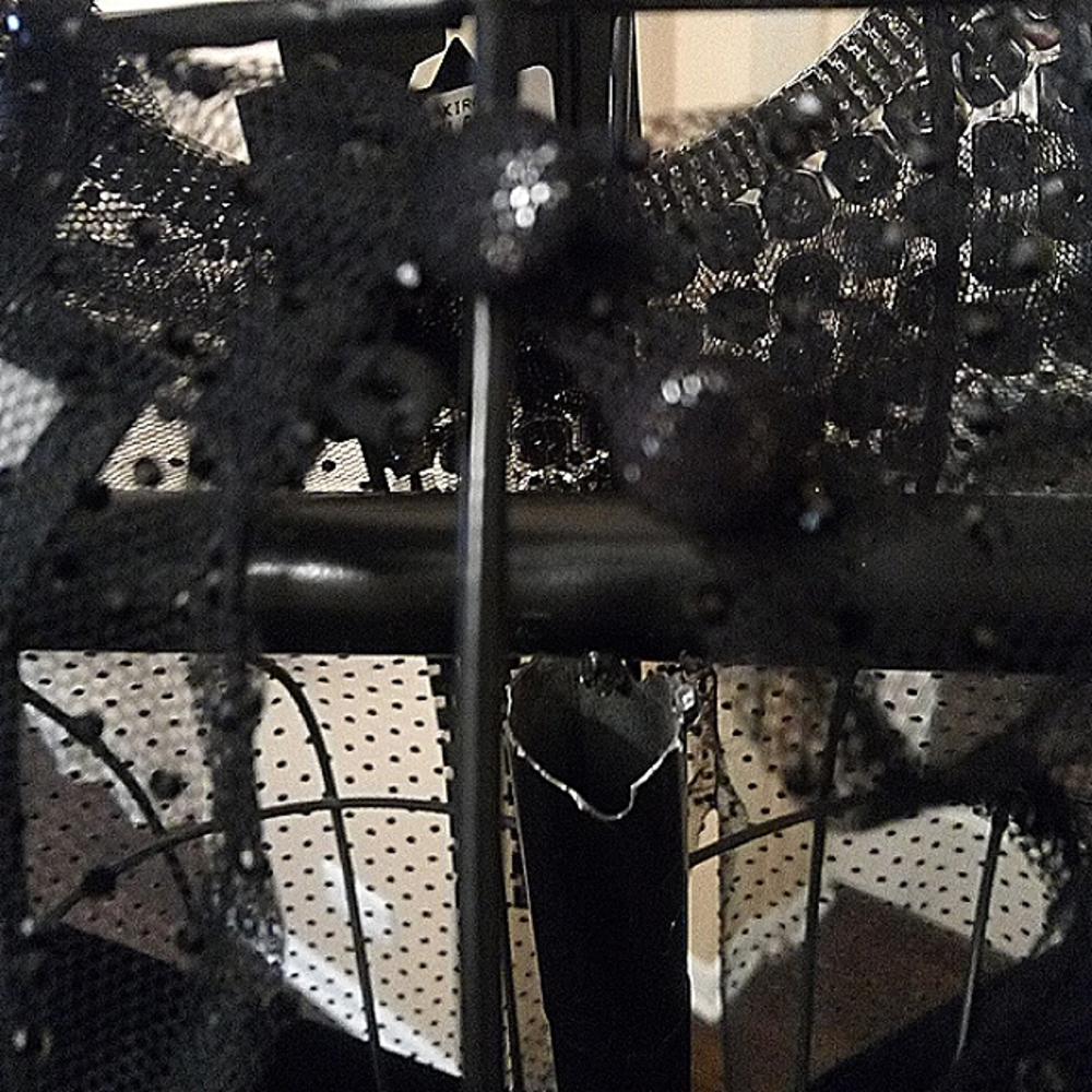 Black Transparent Rhinstone Embellished Shawl - Picture 4 of 4